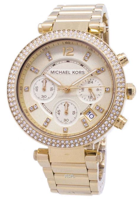 michael kors crystal bezel chronograph watch silver|michael kors parker watch.